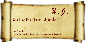 Weiszfeiler Jenő névjegykártya